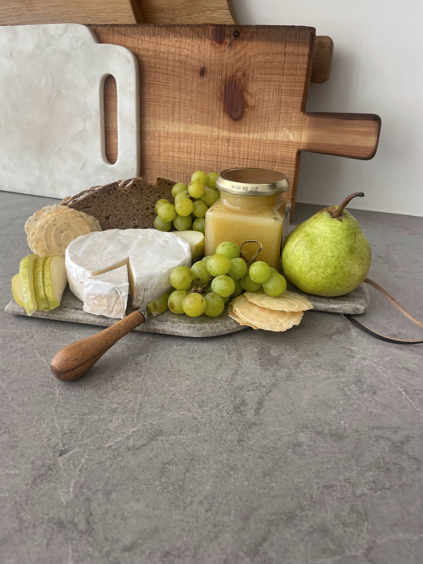 Marble Cheese/Cutting Board with Canape Knife